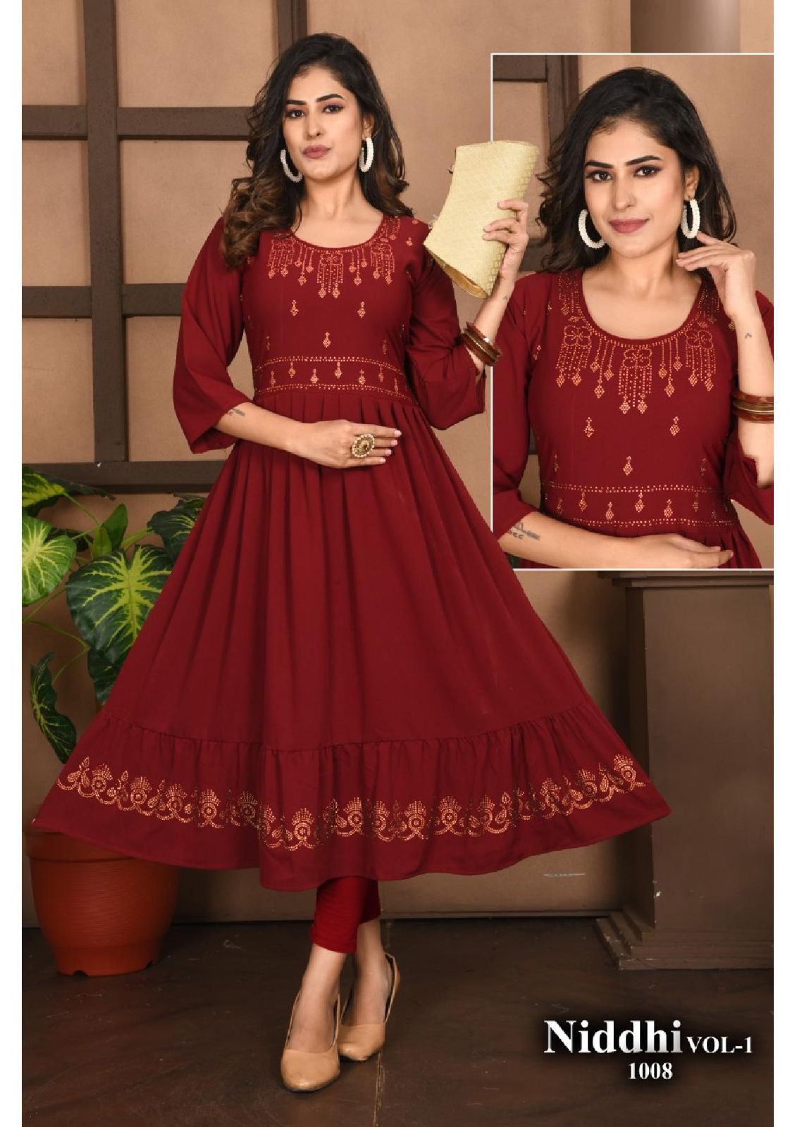Beauty Queen Niddhi 1 Fancy Designer Wholesale Anarkali Kurti Catalog
